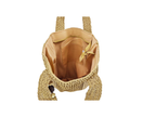 CAMEL BEIGE RAFIA TOTE WITH TASSEL