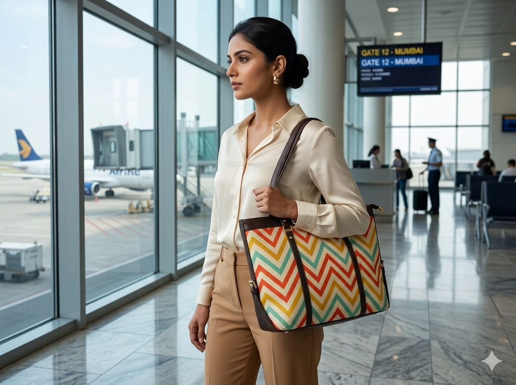 CHEVRON COLORPOP LAPTOP TOTE BAG