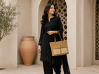RAFIA TOTE WITH DUAL SIDE POCKETS